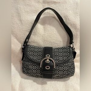 Black Logo Fabric Coach Purse